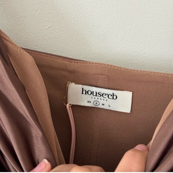 HOUSE OF CB Reva Toffee Satin Balcony Corset Dress Size Small - Picture 3 of 7